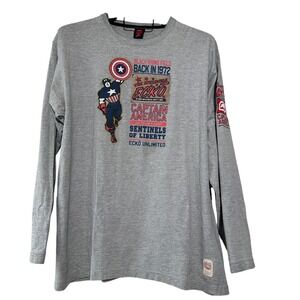 ECKO UNLTD. Marvel Comics Captain America RARE Graphic Long Sleeve T-shirt XL